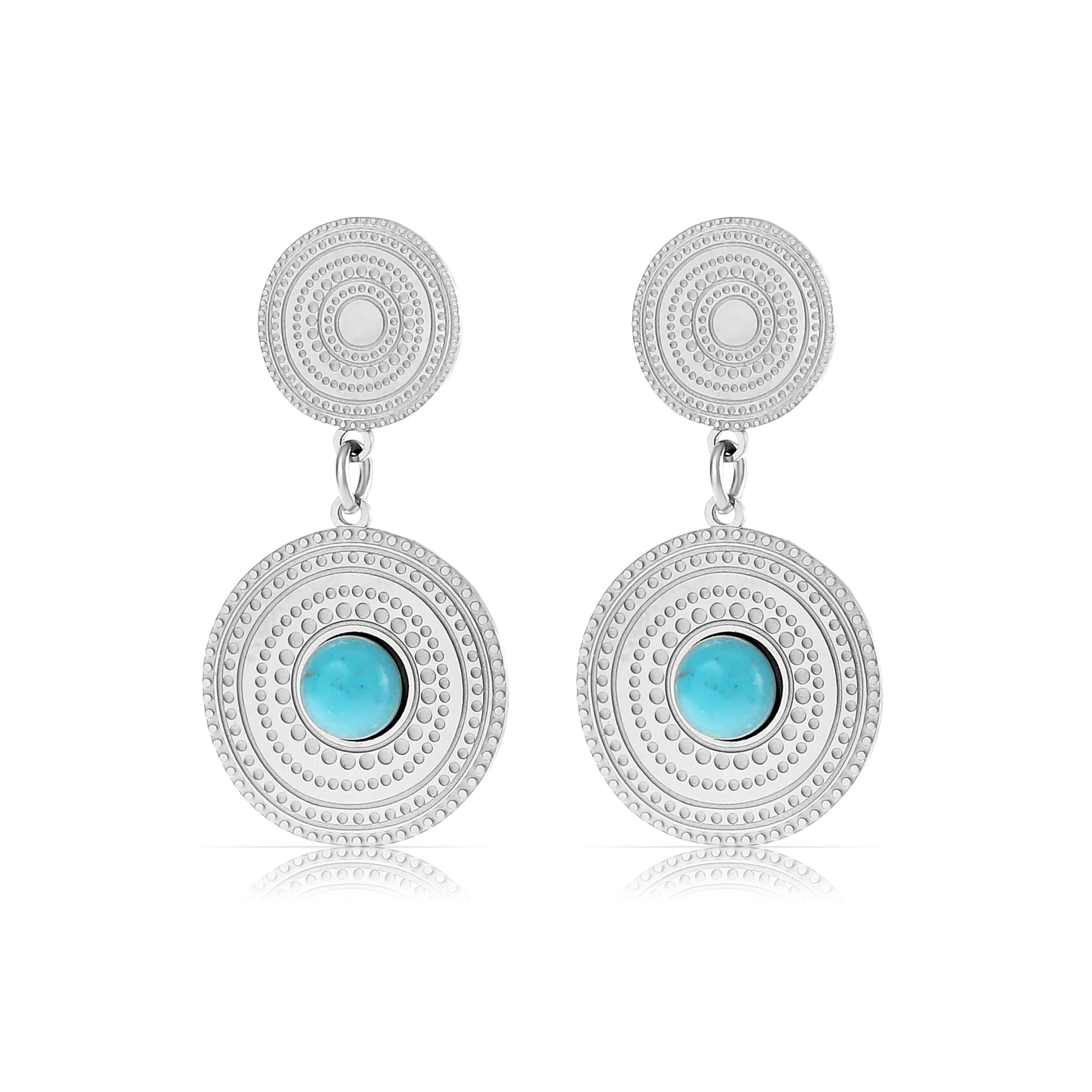 Made by Nami Ohrring-Set Vintage Ohrstecker Set mit Türkisem Stein aus chir günstig online kaufen