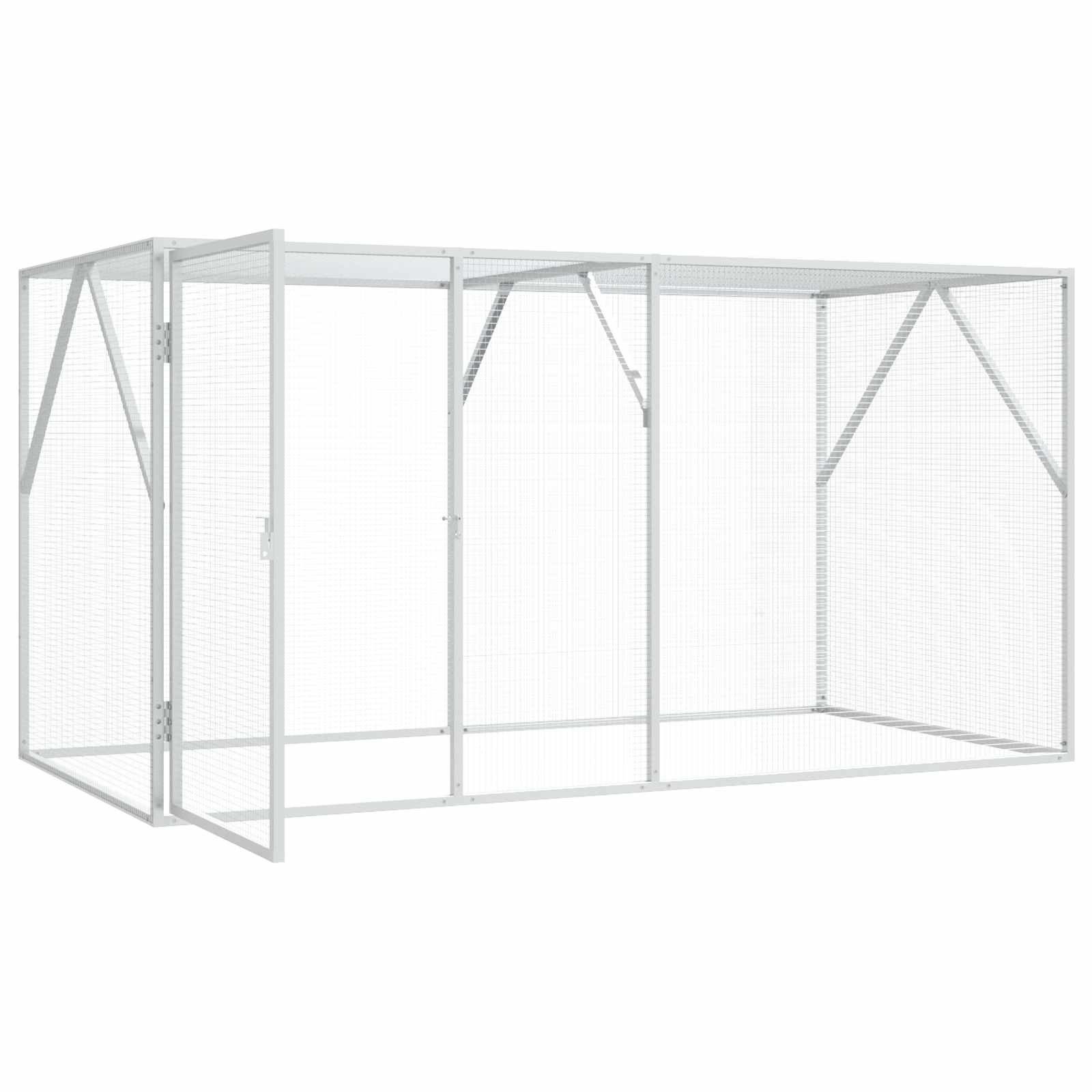 vidaXL Vogelkäfig, Vogelkäfig Anthrazit 208 x 102 x 108 cm Verzinkter Stahl