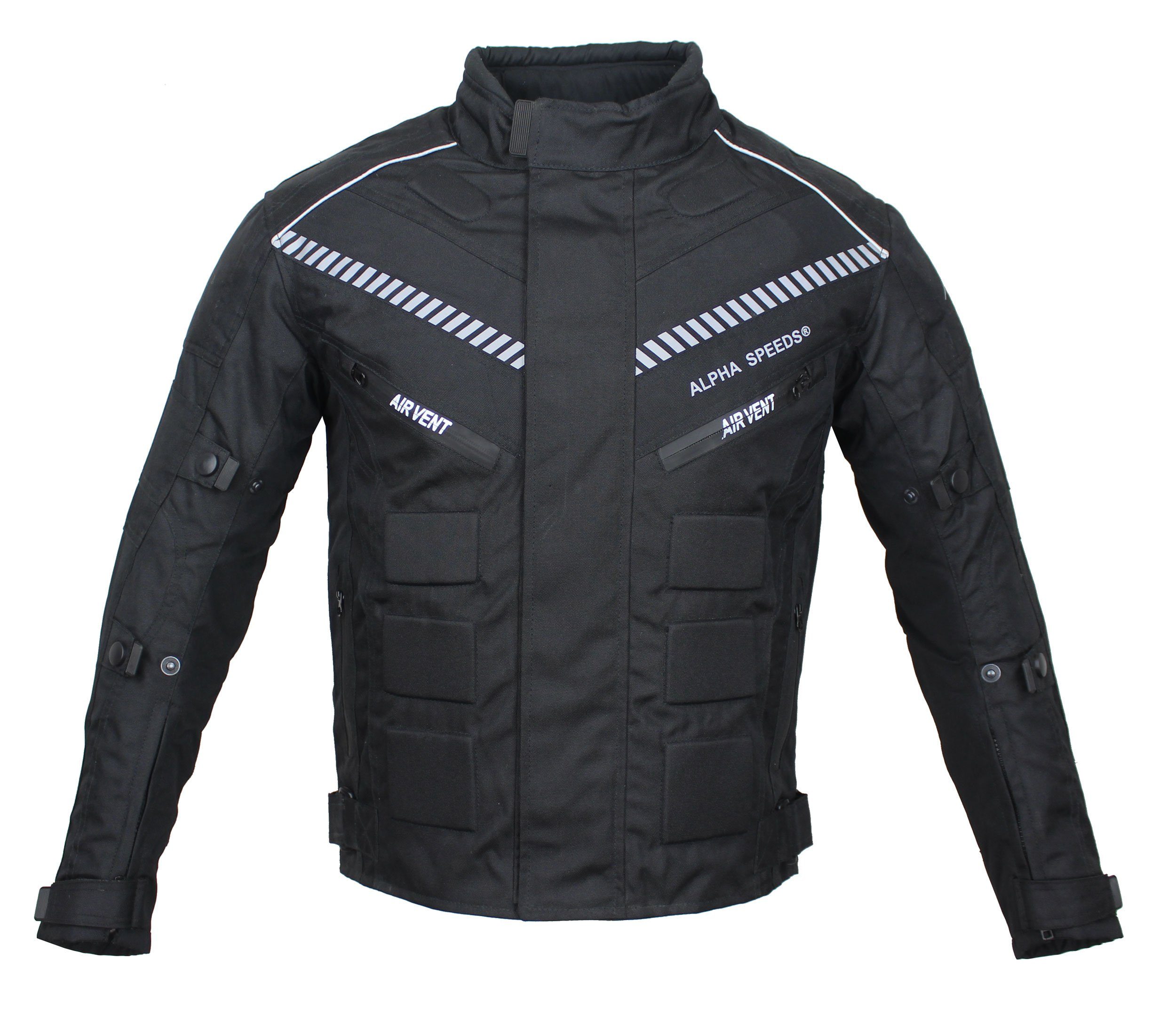 Alpha Speeds Motorradjacke Herren Motorrad Biker Textil Jacke Wasserdicht J günstig online kaufen