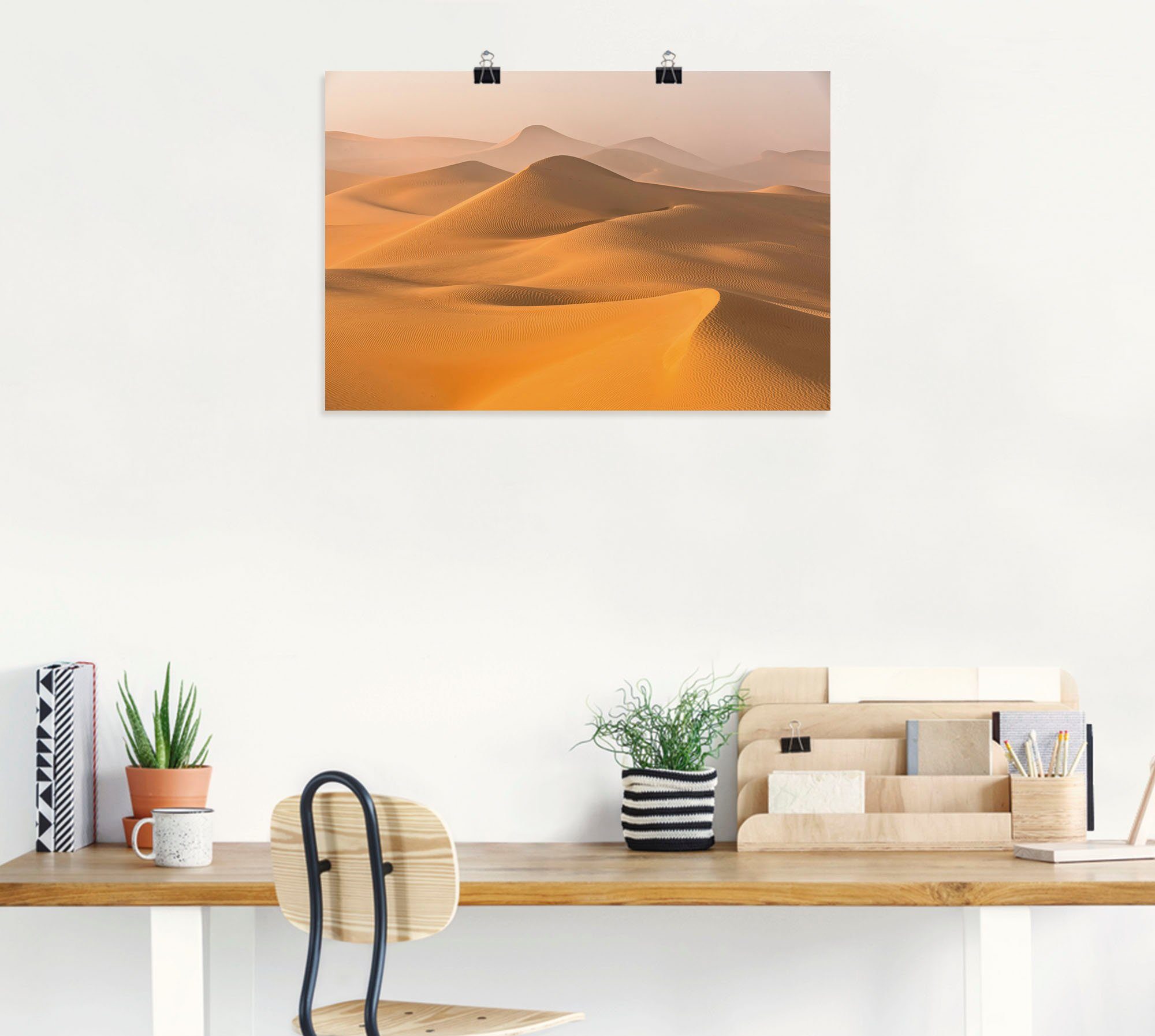 al als Wandbild der Rub St), Nebel Artland Khali Poster oder in versch. Größen Leinwandbild, Wüste, (1 Wüstenbilder in Alubild, Wandaufkleber