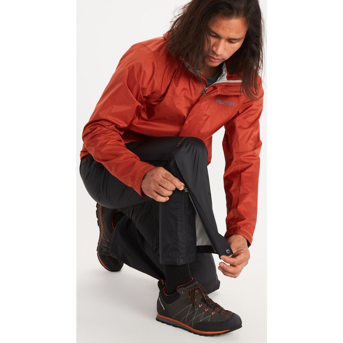 Marmot Outdoorhose Precip Eco Full Zip Pant Long Umweltfreundliche und leistungsstarke Regenhose mit wasserdichtem
