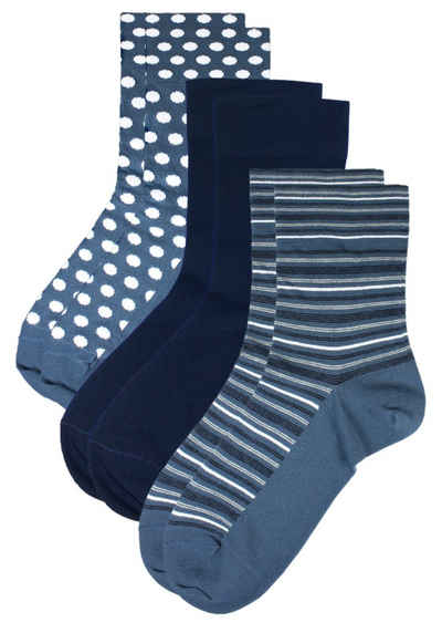 Rogo Socken Modisch (3-Paar) im praktischen 3er Pack