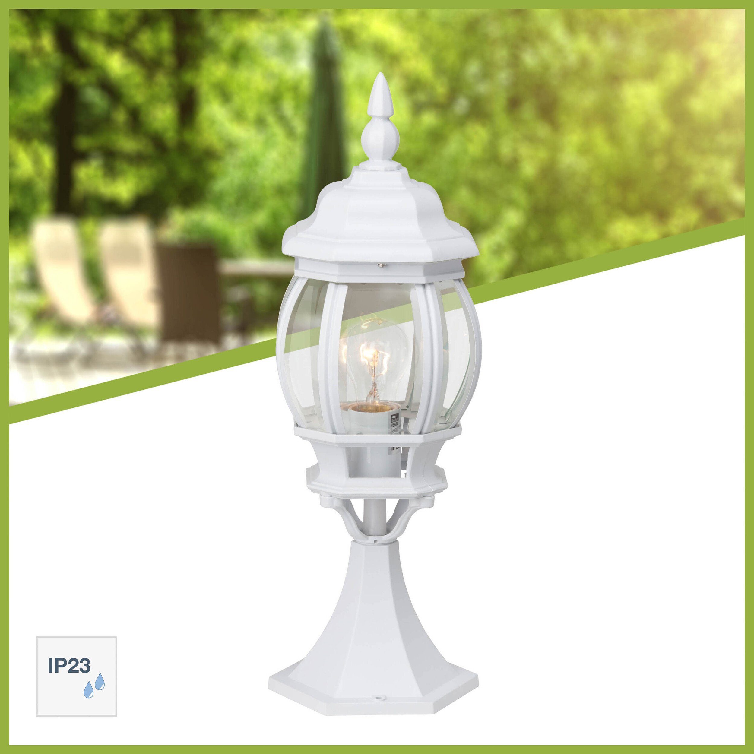 Lightbox Außen-Stehlampe, ohne Leuchtmittel, Außen Sockellampe, 50 cm Höhe, E27, max. 60 W, Alu-Druckguss/Glas