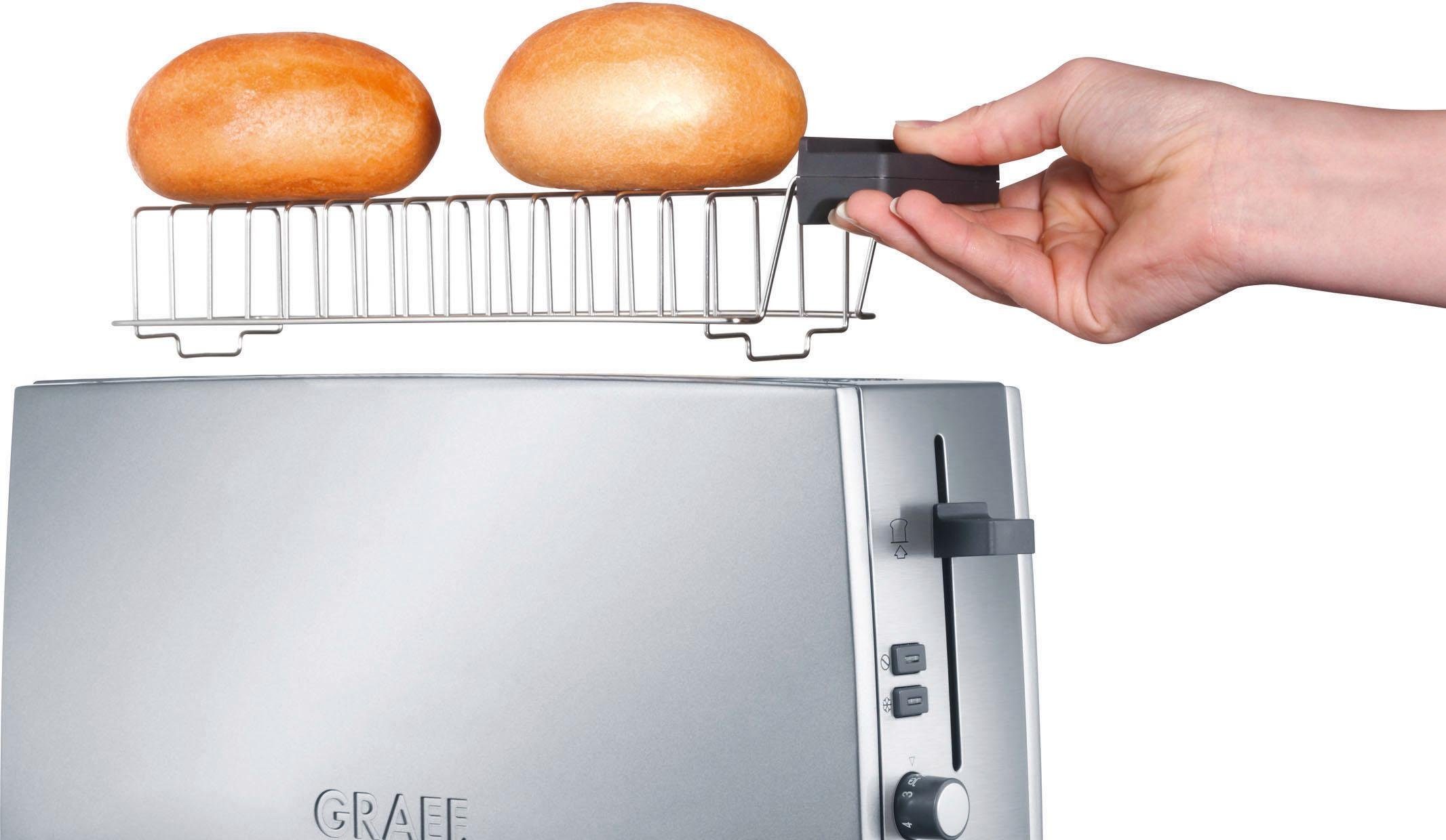 edelstahl silber W, Langschlitztoaster, 1 TO 90, 880 Schlitz, langer Graef Toaster