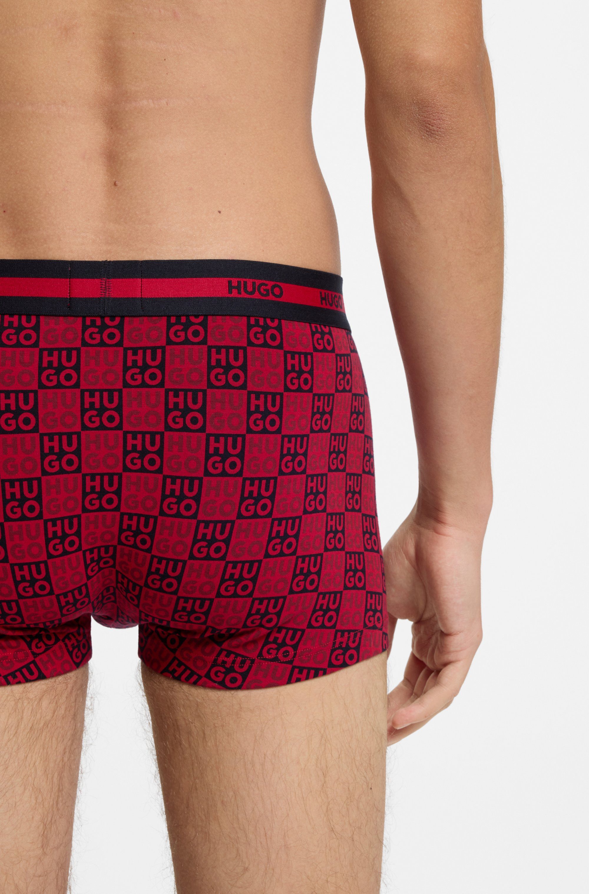 HUGO Trunk (Packung, 3-St) aus Stretch-Baumwolle mit Logo am Bund, körpernah