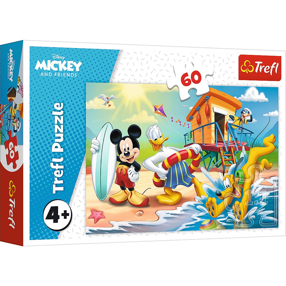 Trefl Puzzle Trefl 17359 Mickey & Friends interessanter Tag, 60 Puzzleteile, Made in Europe