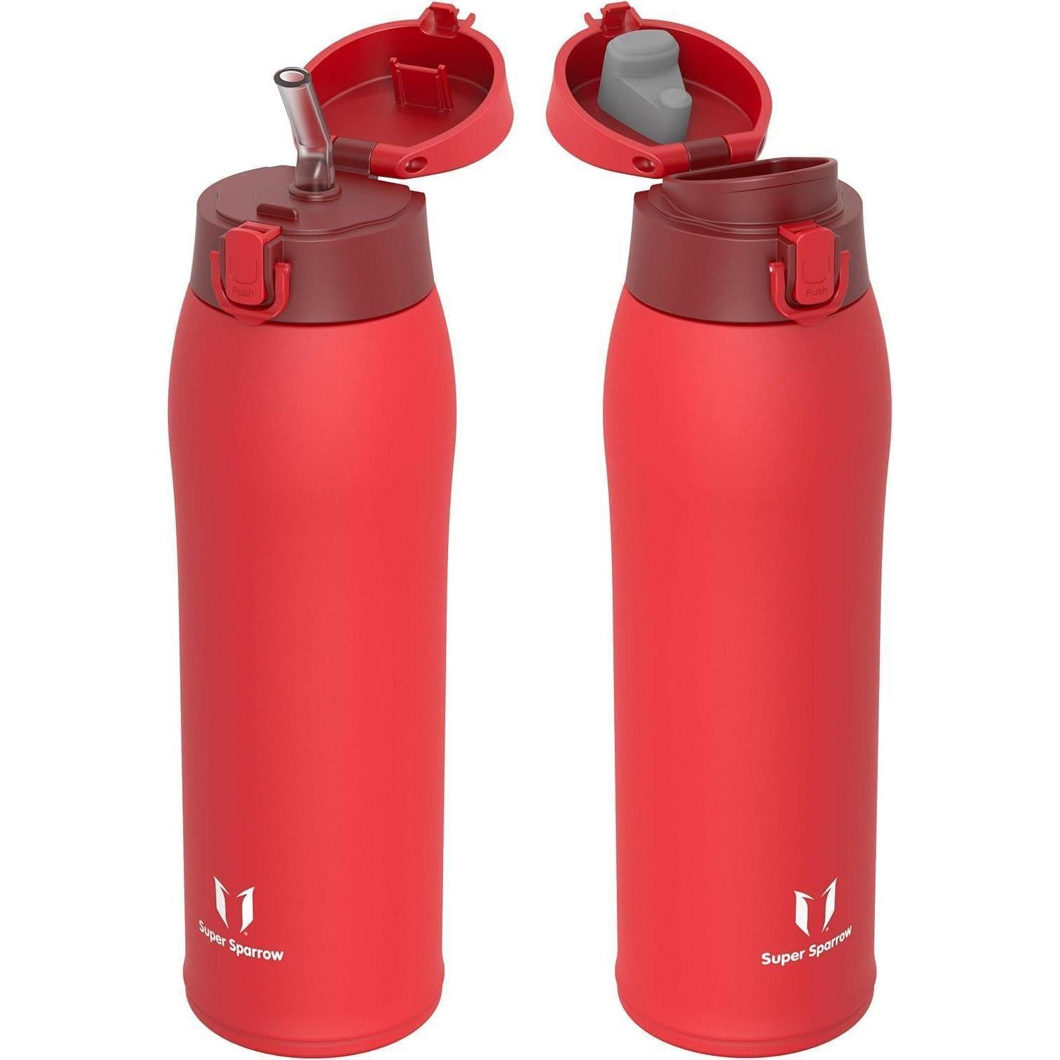 LuxusKollektion Thermoflasche Trinkflasche Edelstahl BPAfrei Auslaufsicher 500ml 950 ml M Ziegelrot