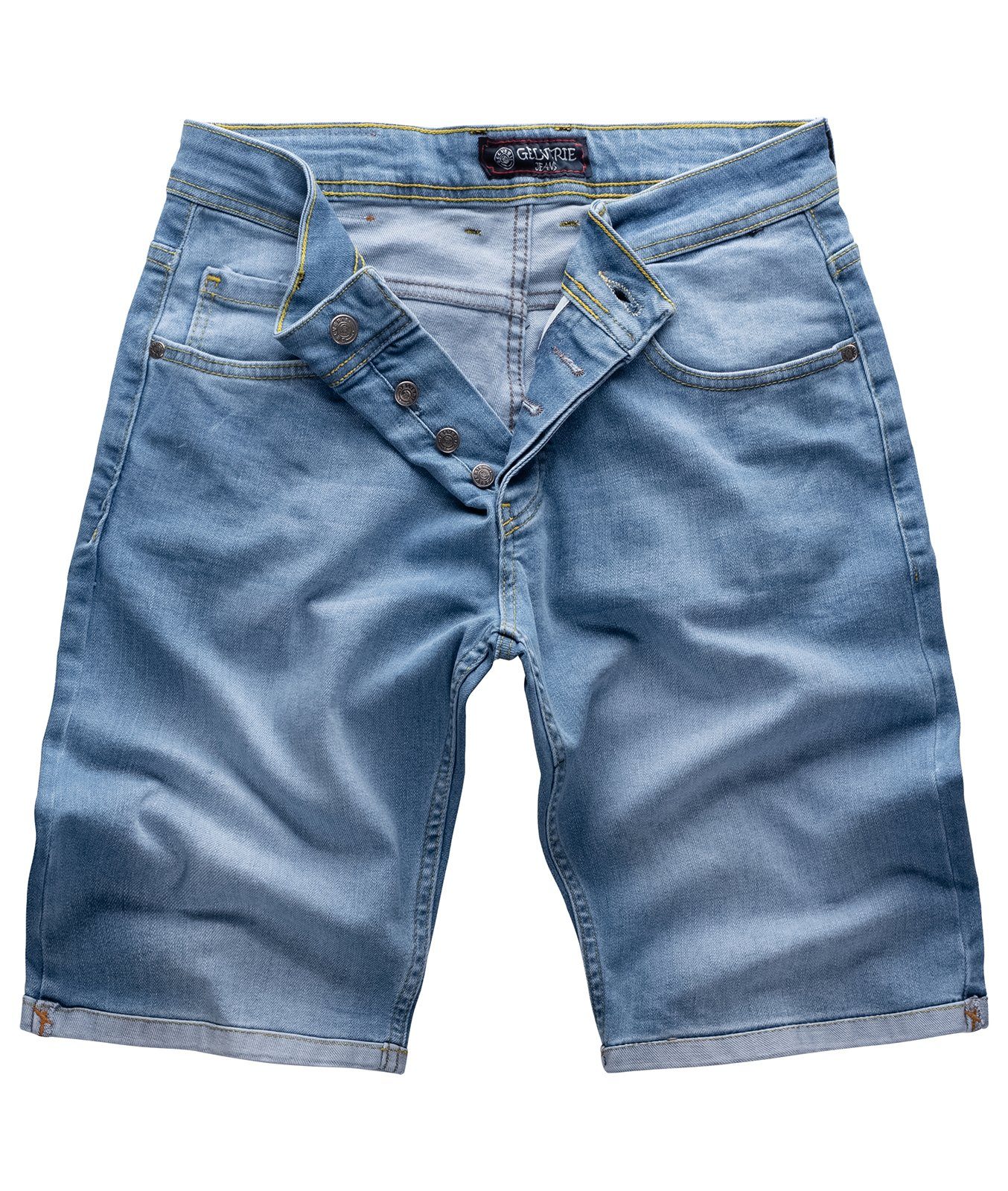 Gelverie Jeansshorts Herren Jeansshorts Stonewashed Hellblau G-302 günstig online kaufen