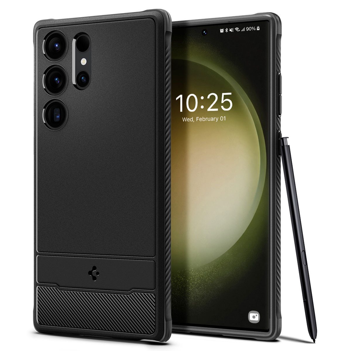 Spigen Backcover Spigen Rugged Armor Case Samsung Galaxy S23 Ultra - Schwarz