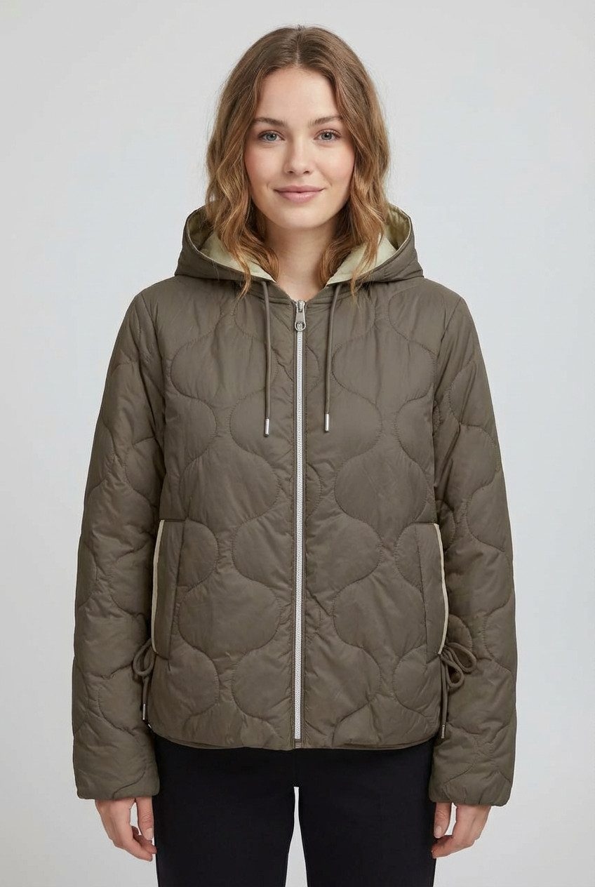 ONLY Steppjacke ONLMIKI HOOD QUILT JACKET CC OTW mit seitlichem Kordelzug am Saum