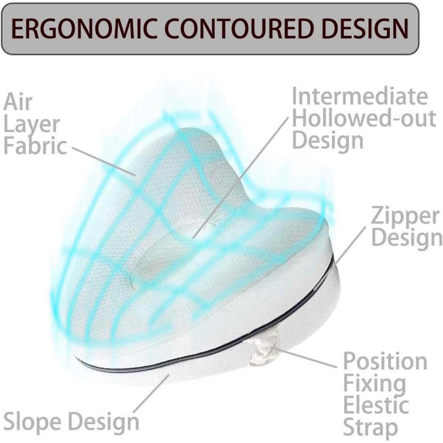 LuxusKollektion Seitenschläferkissen Orthopädisches Kniekissen Memory Foam Seitenschläferkissen Entlastung