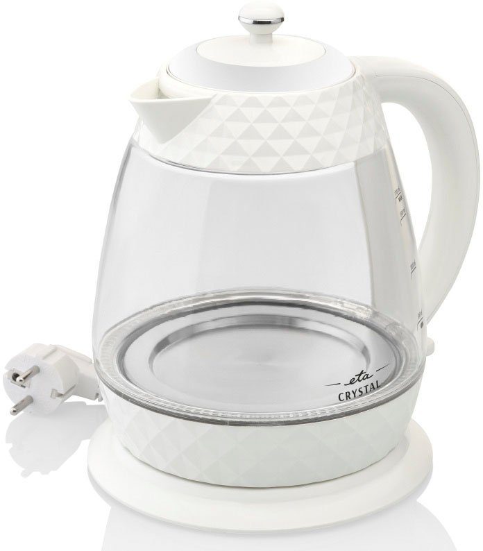 eta Wasserkocher Crystal ETA315490010, 1,7 l, 2200 W, in einem edlen Weiß, aus Glas und mit Beleuchtung