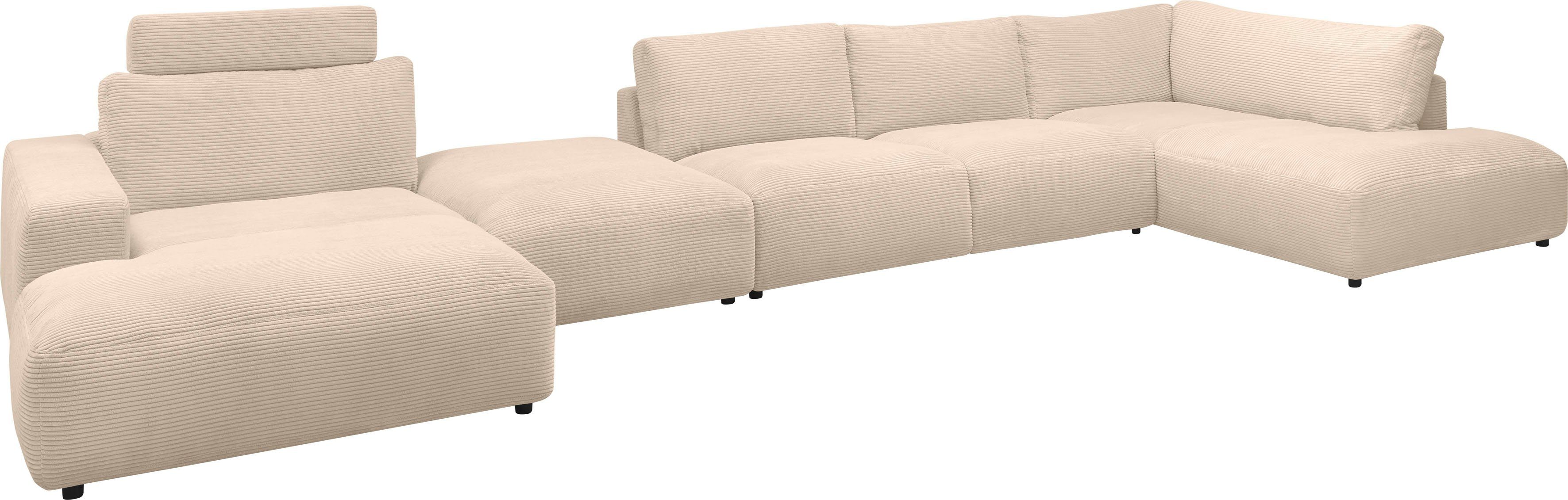 Musterring Wohnlandschaft Lucia U-Form, Cord-Bezug, inklusive Kopfstütze, Gesamtbreite 524 cm