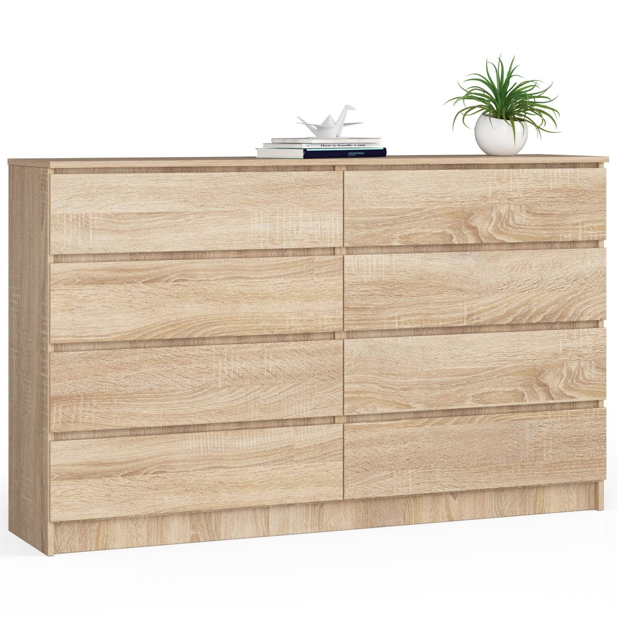 Raumhirsch Furniture Kommode mit 8 Schubladen 160 cm breit Holz Schrank, Highboard / Kommode 160 cm, Sideboard Organizer für jeden Raum