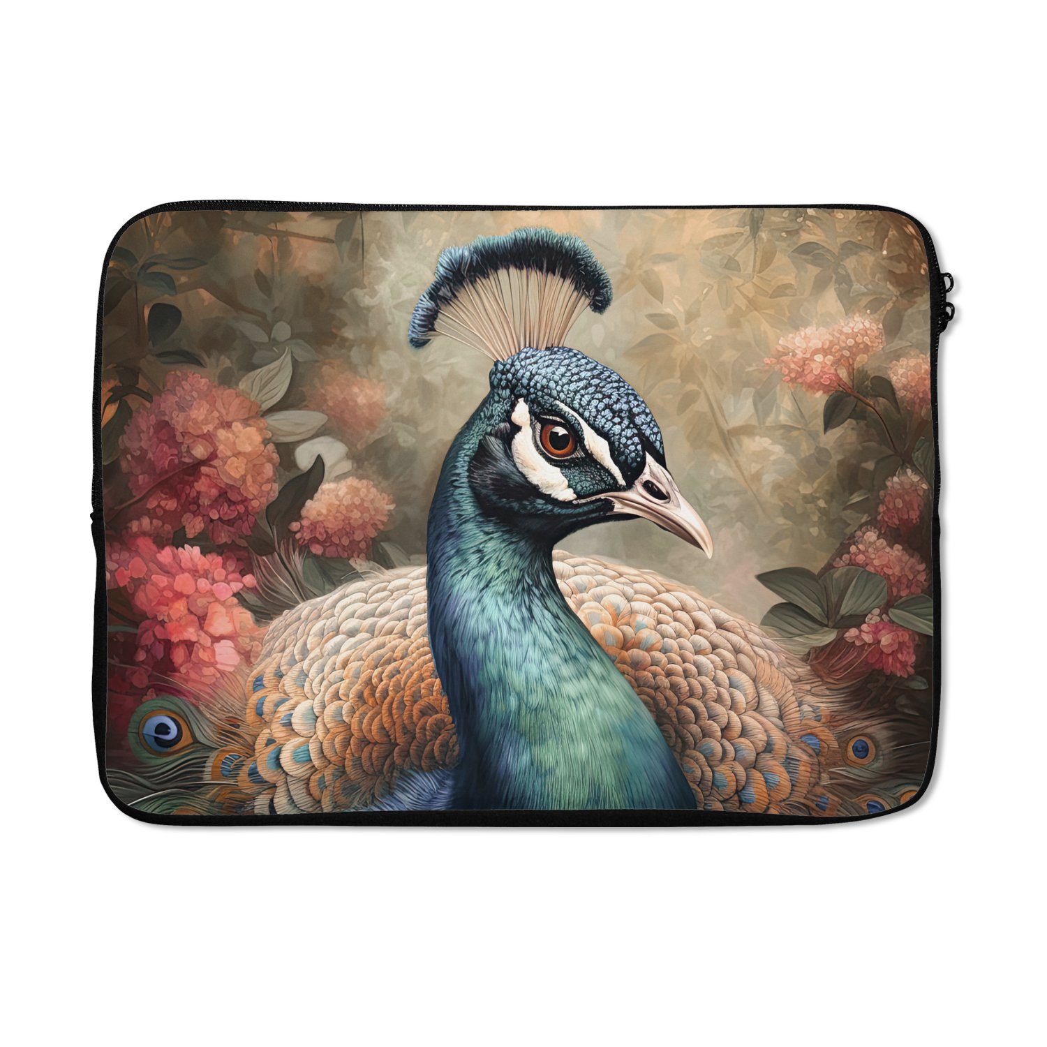 Laptop-Hülle Pfau - Vogel - Pflanzen - Pfauenfedern