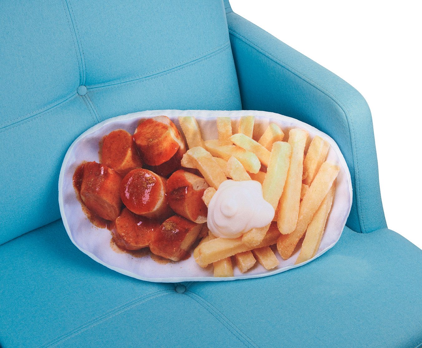United Labels® Dekokissen Currywurst & Pommes
