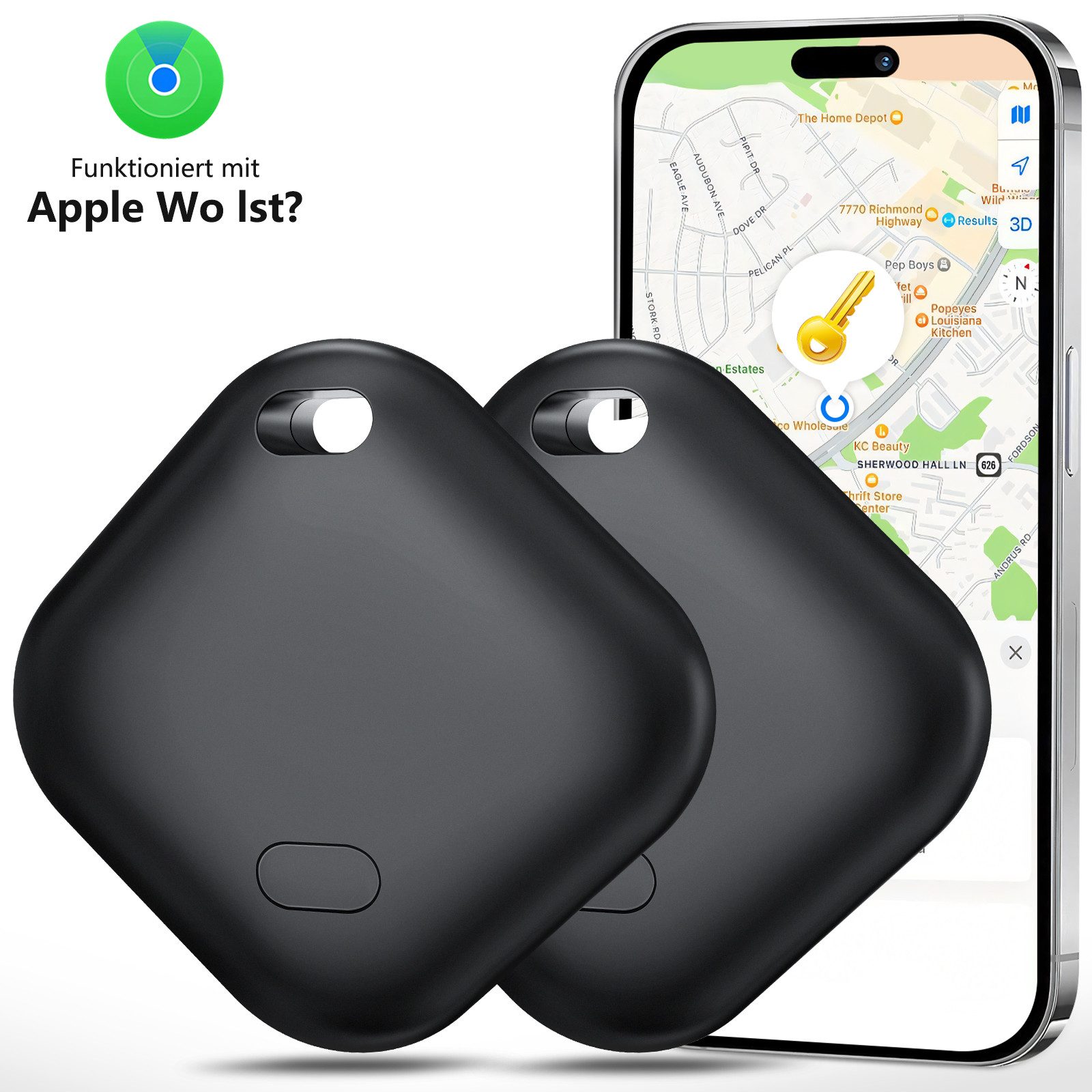 Airtag, Smart Tag für iOS 4 St., GPS-Tracker, Bluetooth-Tracker Bluetooth-Tracker