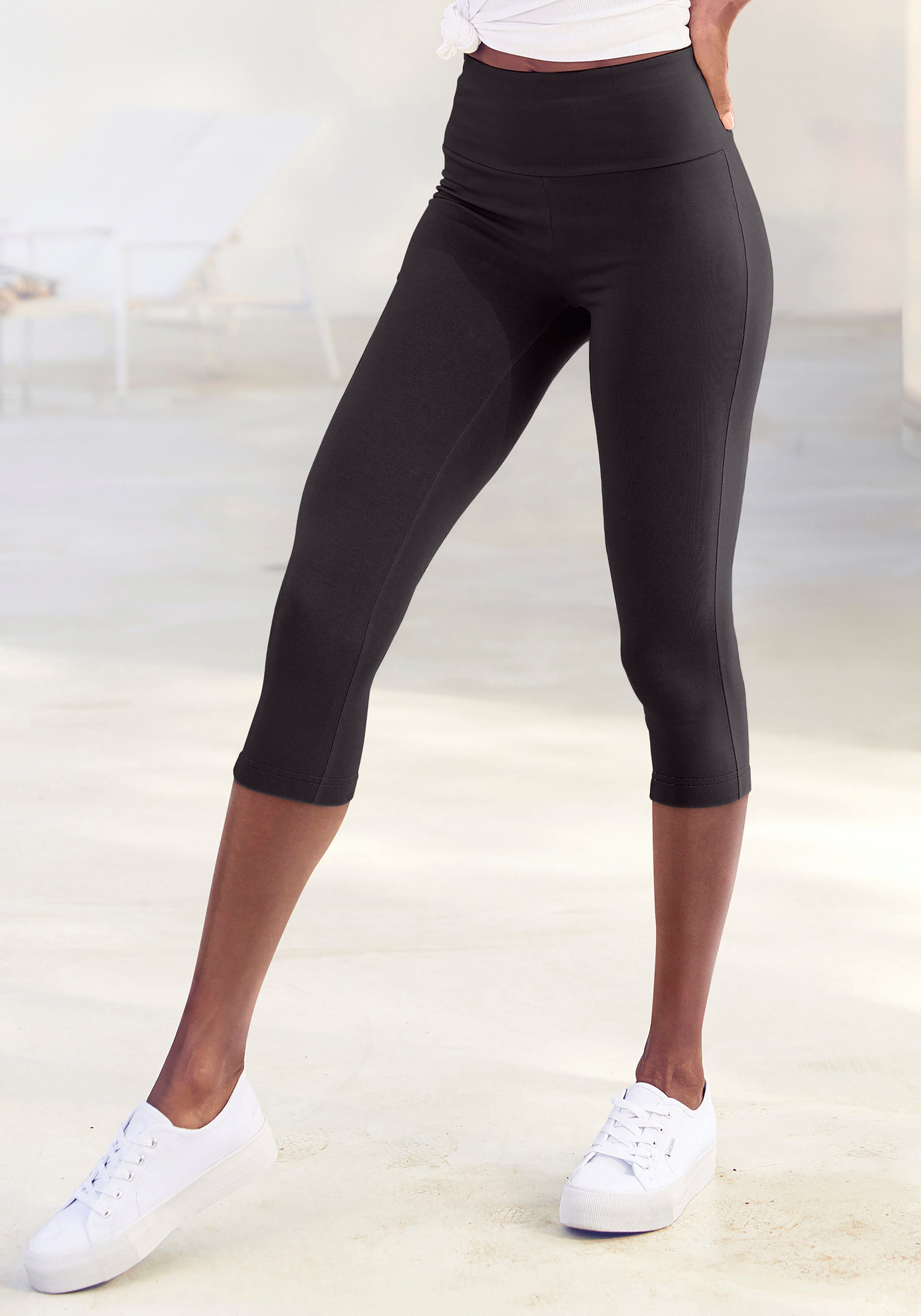 LASCANA Caprileggings mit breitem, weichen Bündchen