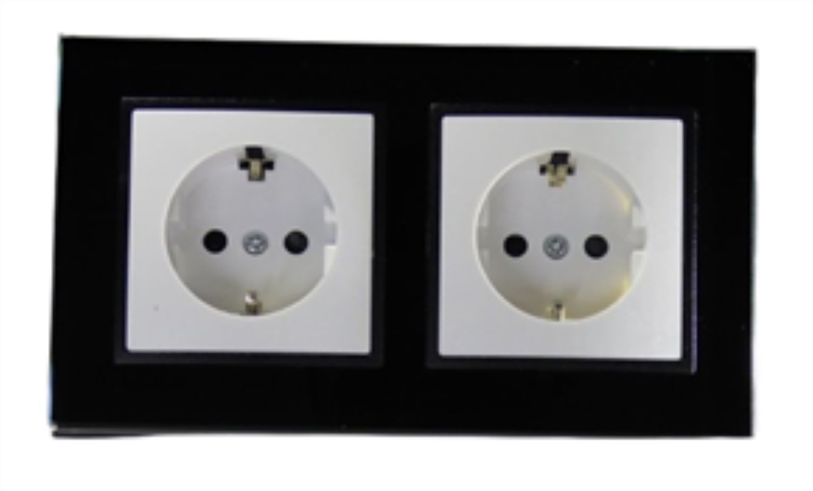 Lichtideen Schalter 7844 Abelka Nuovo schwarz GLAS 2 x Schukosteckdose 230 Volt 16 Ampere (Taster, Schalter, Anennendose, Steckdose mit USB lieferbar)