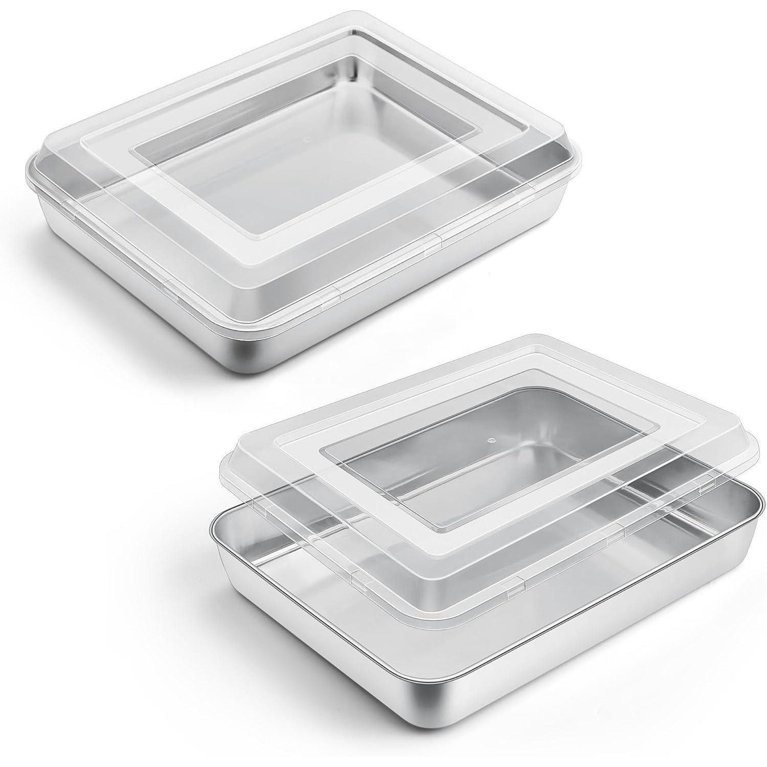 LuxusKollektion Bratpfanne Backblech 4 Stück ( 2 Backblech +2 Deckel) 26.6x20.7x5cm
