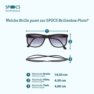 SPOCS Brillenetui Die Brillenbox Pluto, aus Metall gefertigt mit gepunktetem Kunststoff-Bezug