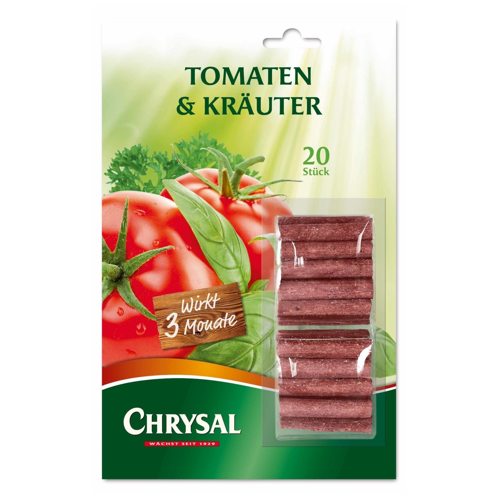 Chrysal Pflanzendünger Tomaten & Kräuter Düngestäbchen 20 Stück
