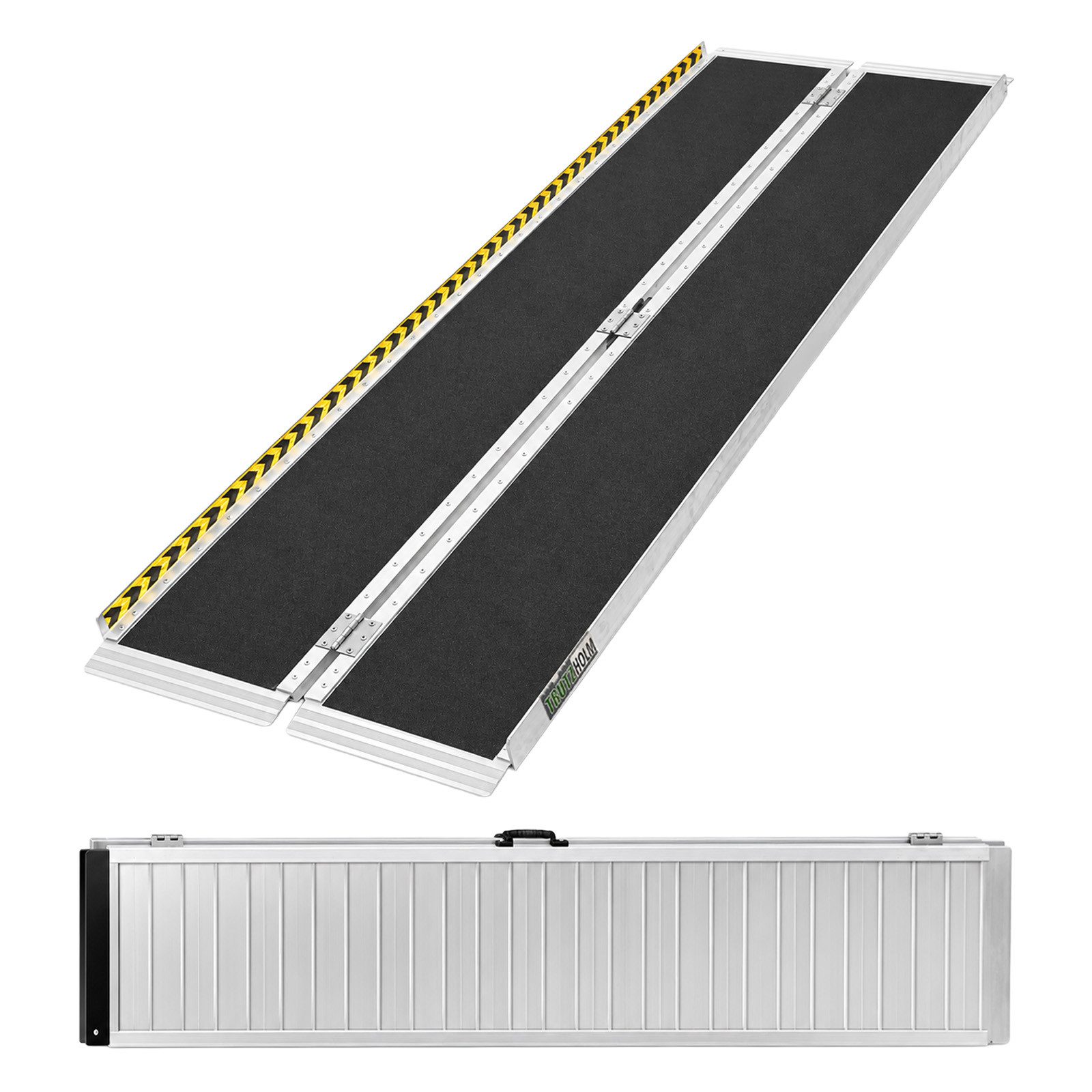 TRUTZHOLM Auffahrrampe Rollstuhlrampe klappbar 213cm Traglast 272kg Alu grau (Produkt, 1-St), schwarz beschichtet