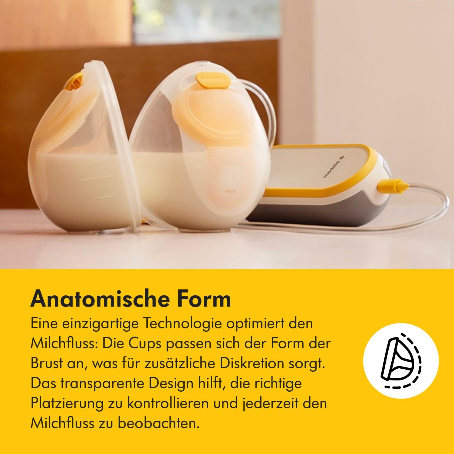 MEDELA Elektrische Doppelmilchpumpe FREESTYLE freihändig tragbar besonders leicht anatomisch geformt, Für freihändiges und komfortables Abpumpen