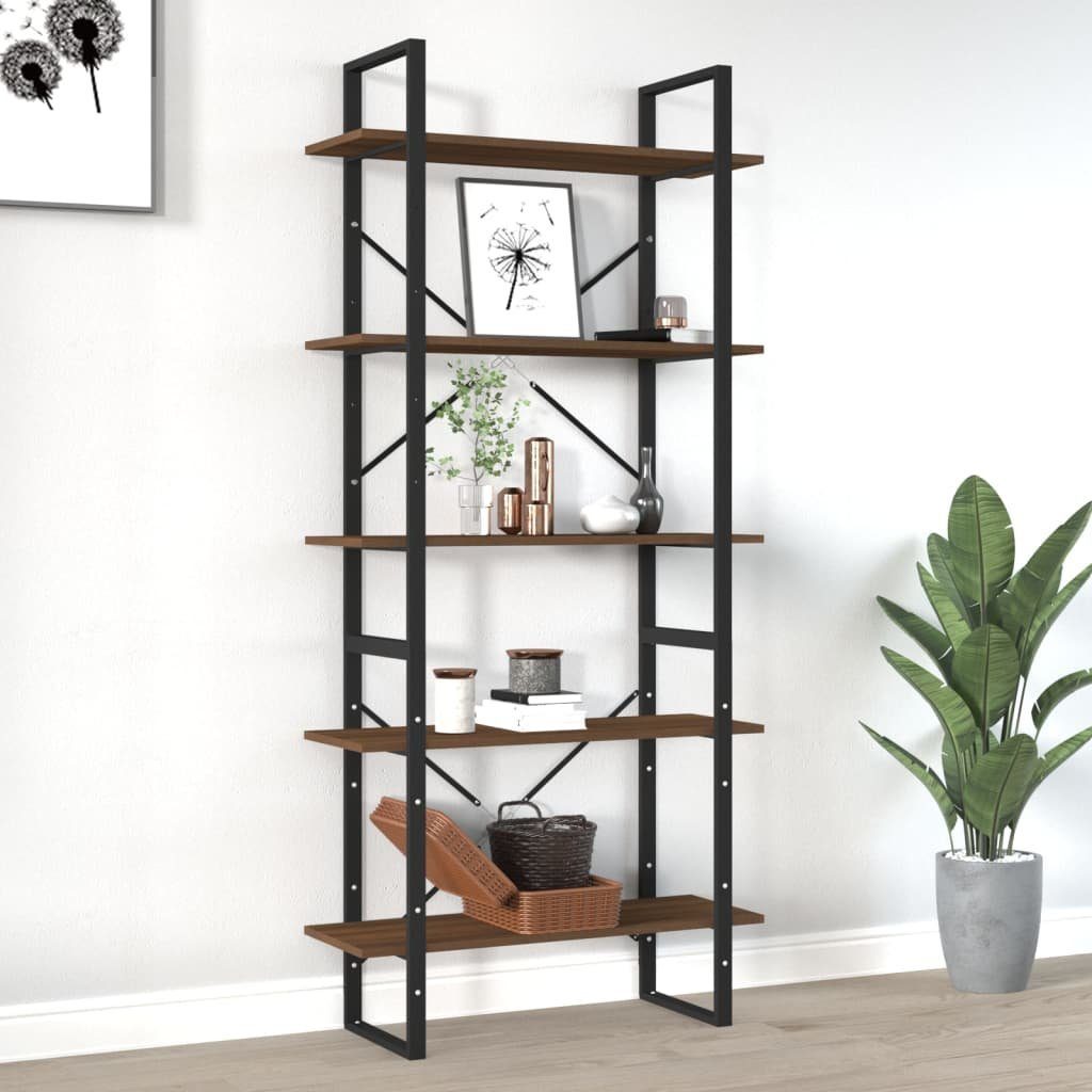 Holzwerkstoff, Braune Bücherregal 80x30x175 Eichen-Optik Bücherregal Braun vidaXL Eiche 5 Fächer 1-tlg.