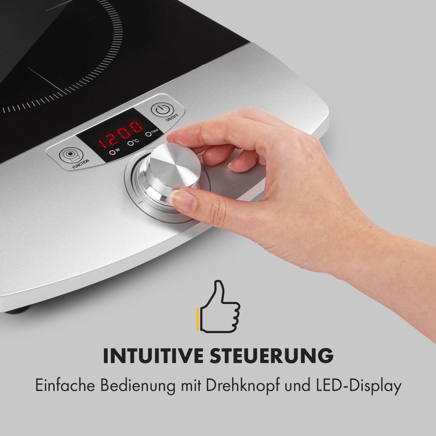 Klarstein Induktions-Kochfeld VariCook Single, Kochfeld 1 Zonen Glaskeramik Elektrokochfeld