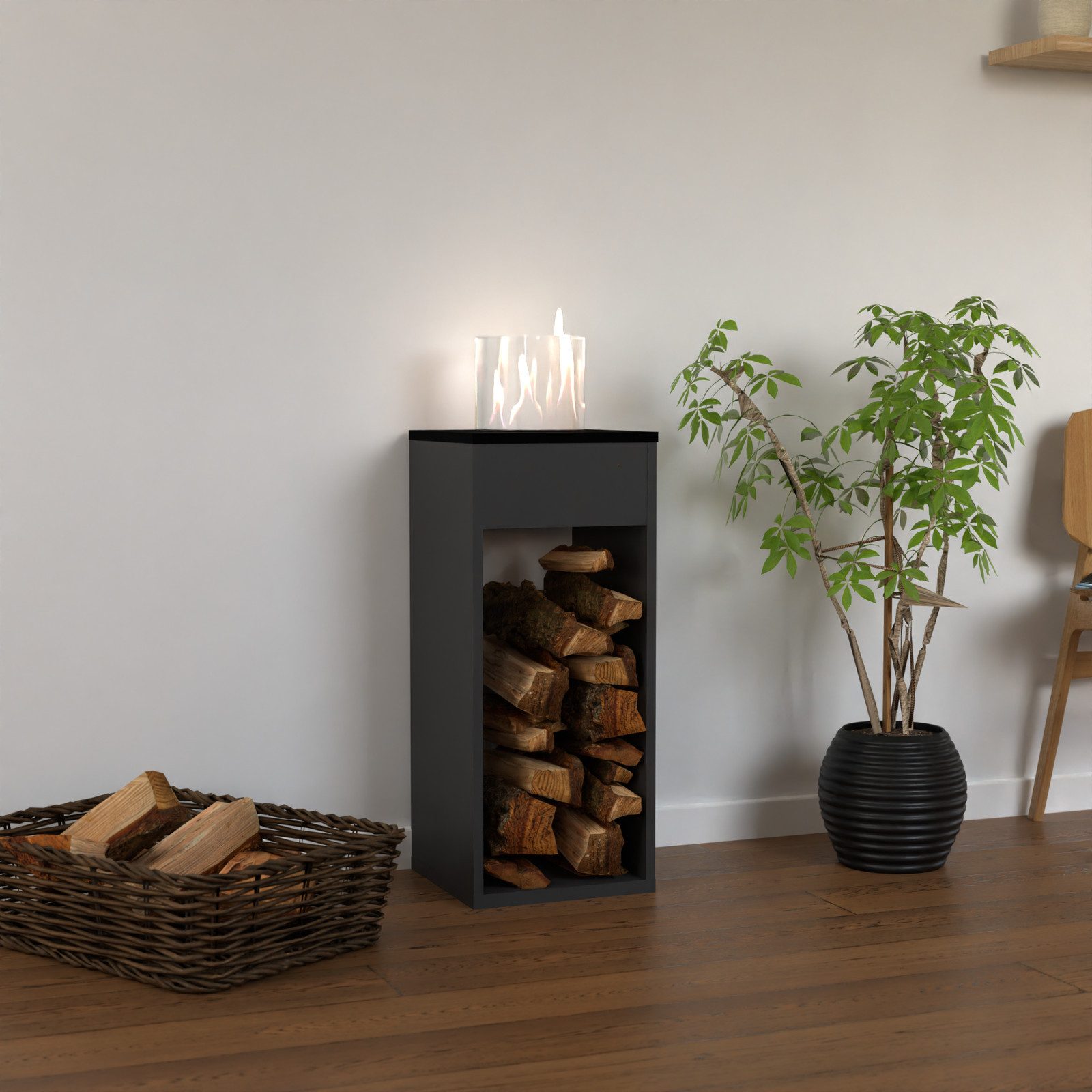GLOW FIRE Echtfeuer-Dekokamin Emma Concept L Ethanolkamin, TÜV geprüfter Sicherheitsbrenner, echte Flamme mit Wohnfühlfaktor
