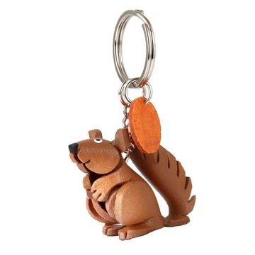 Monkimau Schlüsselanhänger Wald Eichhörnchen Schlüsselanhänger Leder Tier Figur (Packung)