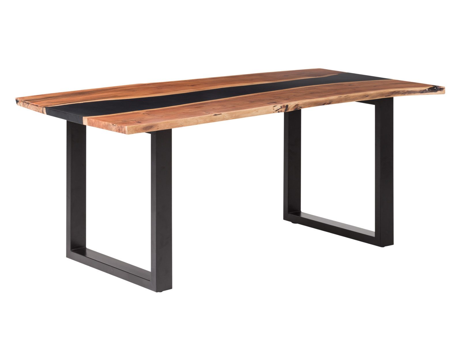 massivum Esstisch Black River Holztisch mit Epoxitharz (1-St)
