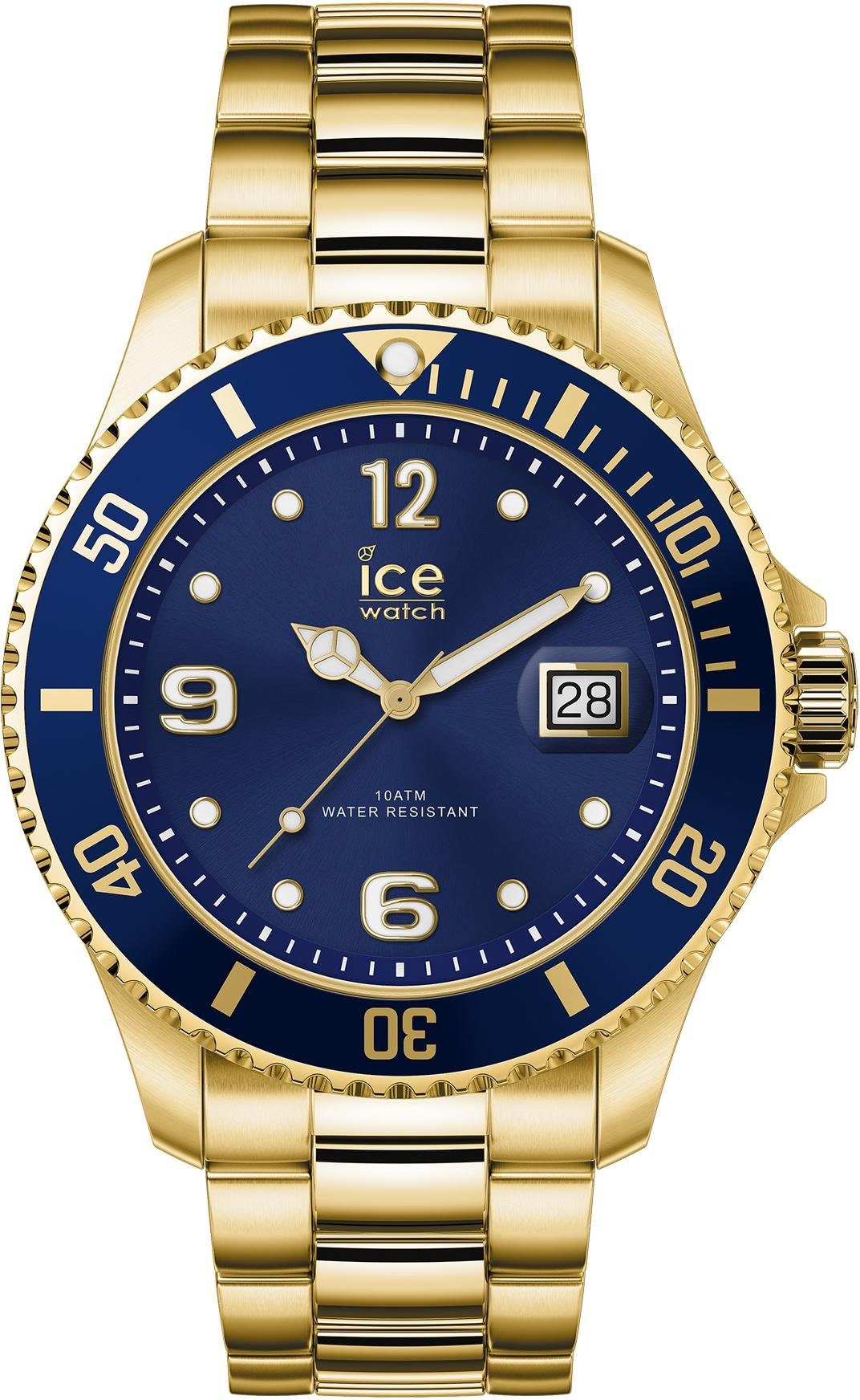 - ICE Herrenuhr 16762, Large Gold Quarzuhr ice-watch steel blue - - 3H,