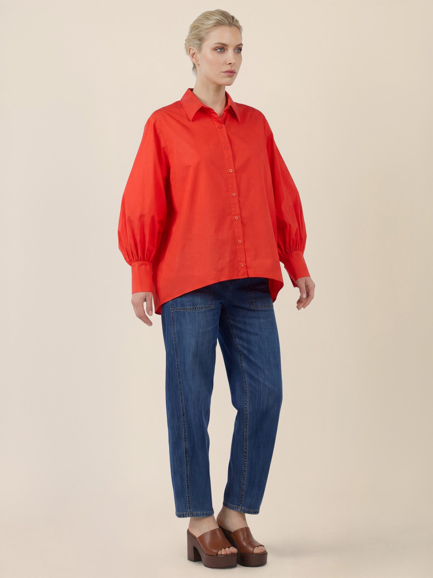 Apart Blusenshirt mit Ballonärmeln und Hemdkragen