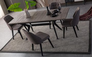 JVmoebel Esszimmerstuhl Komplette Esszimmerstühle Stühle Küchenstühle 6tlg Holzstühle Grau (6 St), Made in Europa