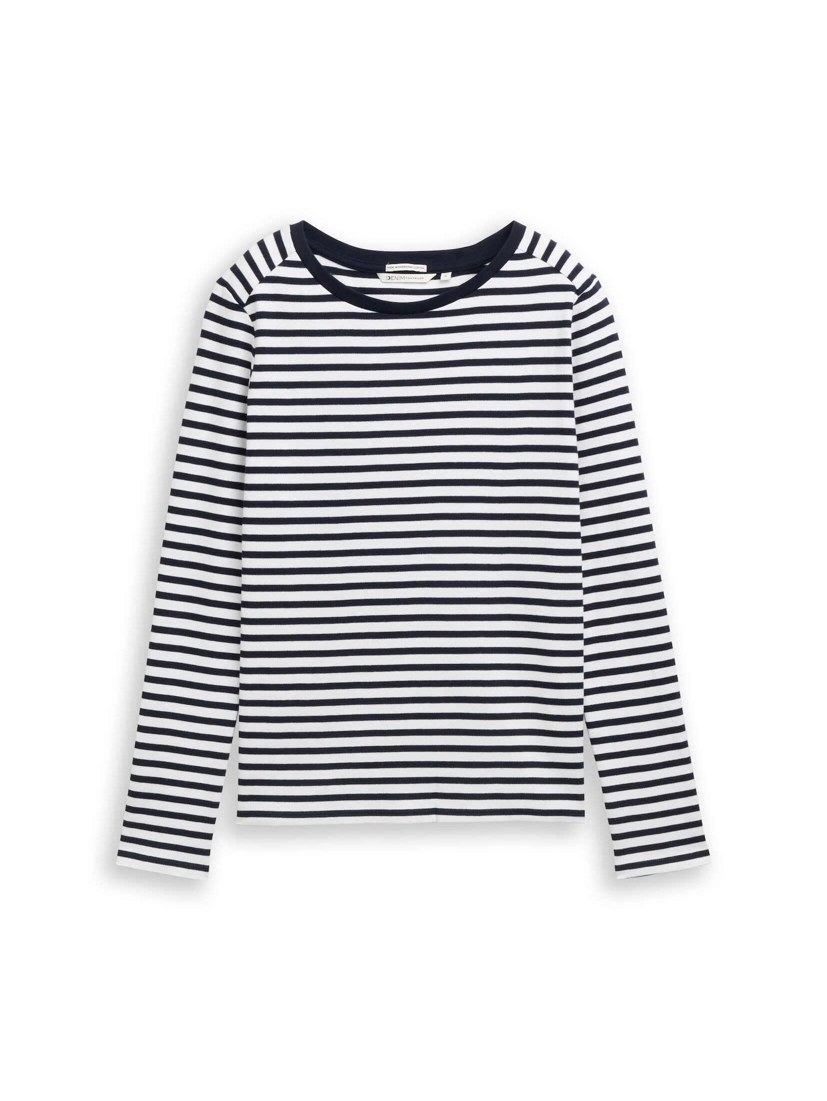 TOM TAILOR Denim Langarmshirt T-Shirt (im Einserpack) Langarmshirt mit Streifenmuster