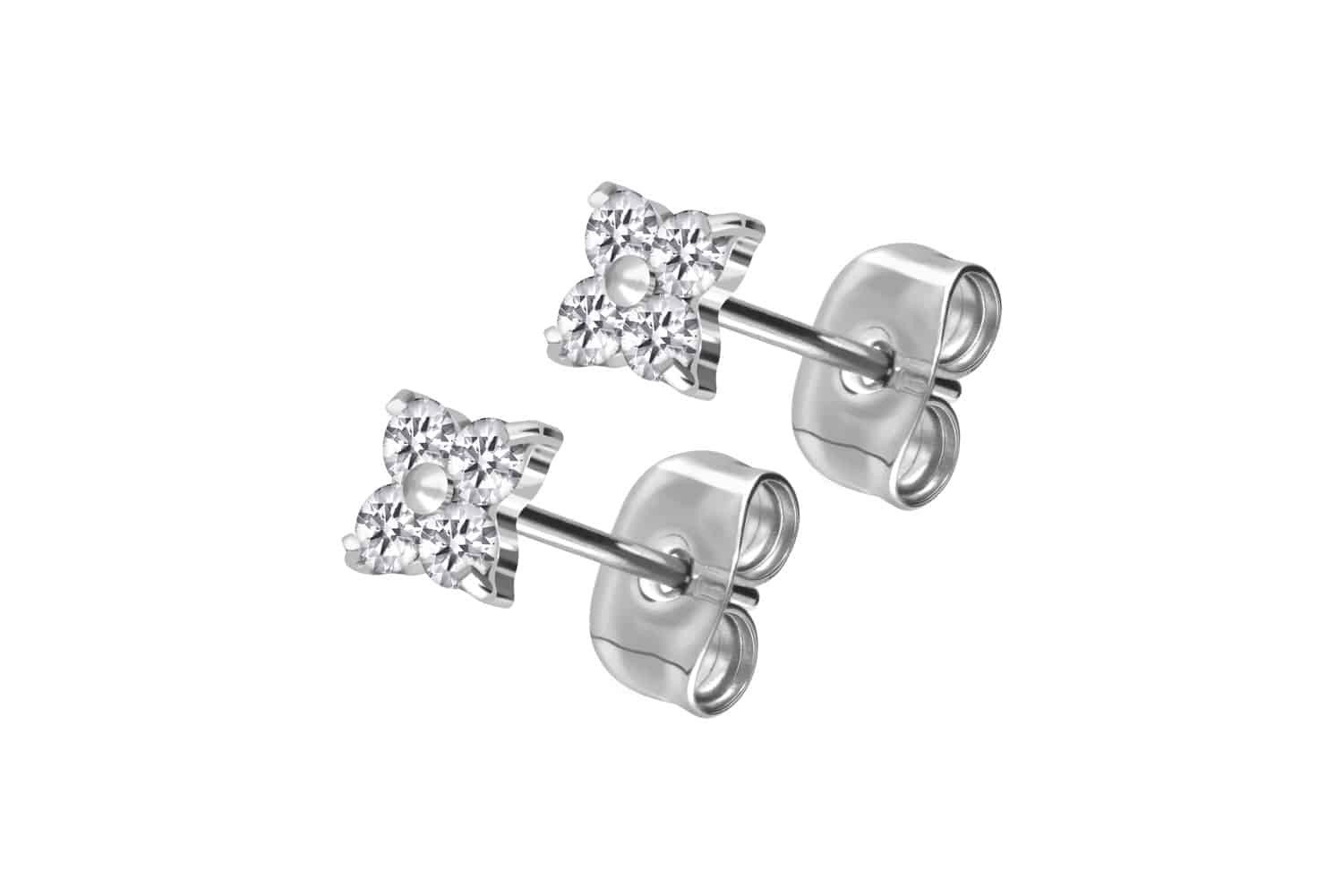 FILANGO Paar Ohrstecker Titan Ohrstecker KRISTALLBUME (Ohrstecker, 1-tlg) günstig online kaufen