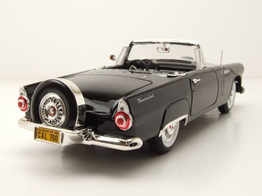 Motormax Modellauto Ford Thunderbird Convertible 1956 schwarz, Maßstab 1:18
