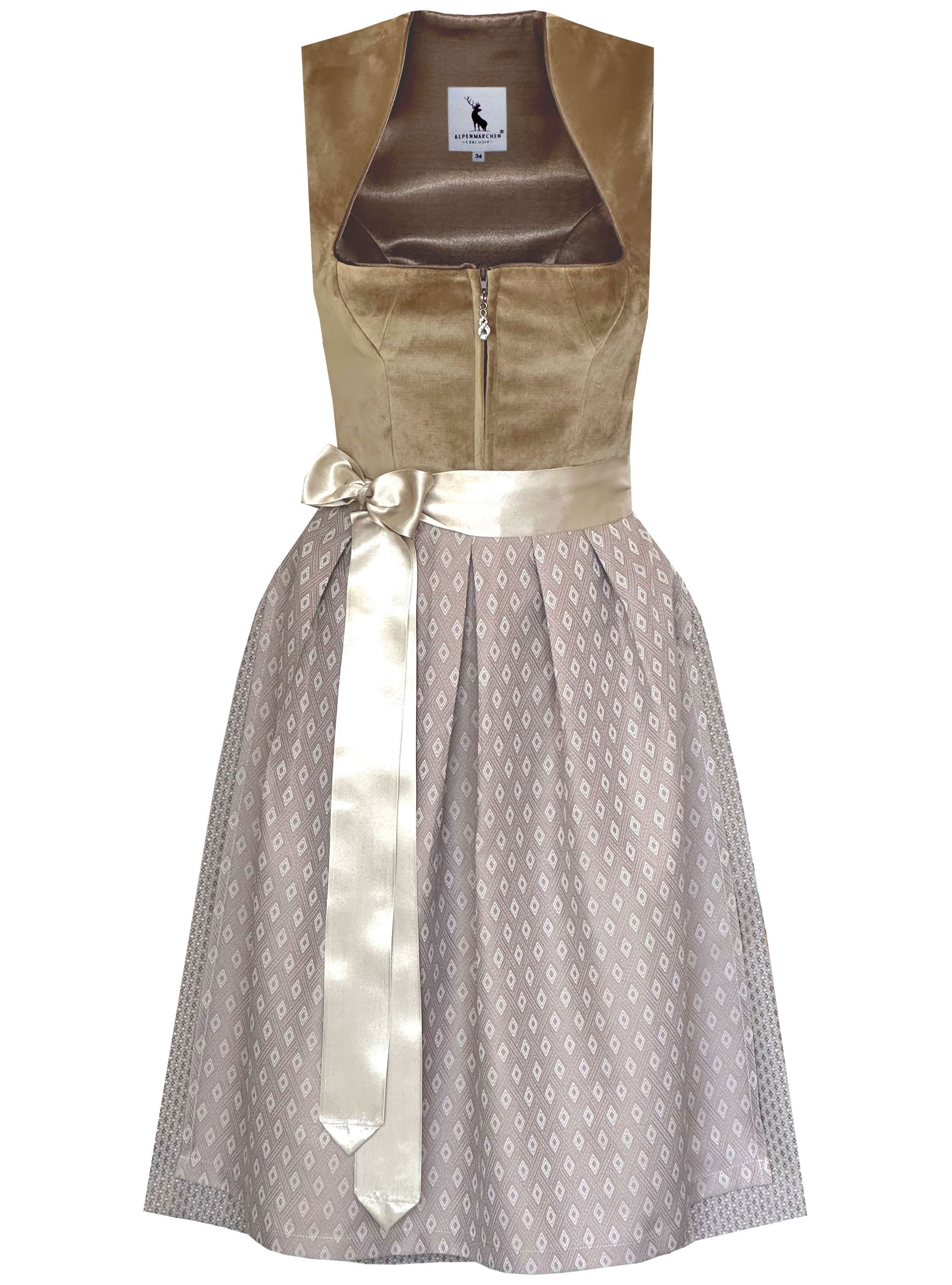 Alpenmärchen Dirndl Dirndl Adriana in hellbraun - ALM1020 günstig online kaufen