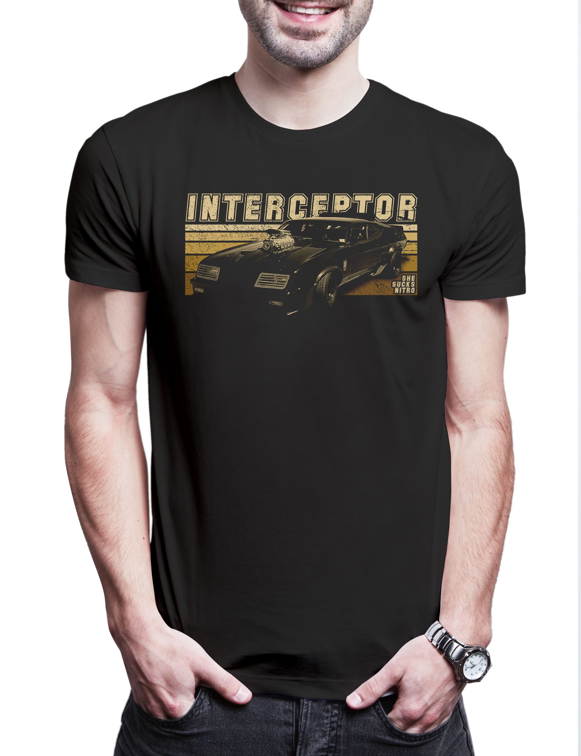 Print-Shirt Interceptor Nitro Herren T-Shirt Mad Fury MFP Police Max Road Humungus