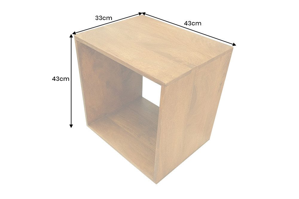riess-ambiente Beistelltisch MAKASSAR 45cm natur - Mango-Massivholz, honey finish, Handgefertigt (Einzelartikel, 1-St), Lackiertes Regal - ideal für retro Wohn- und Schlafzimmer oder Flur