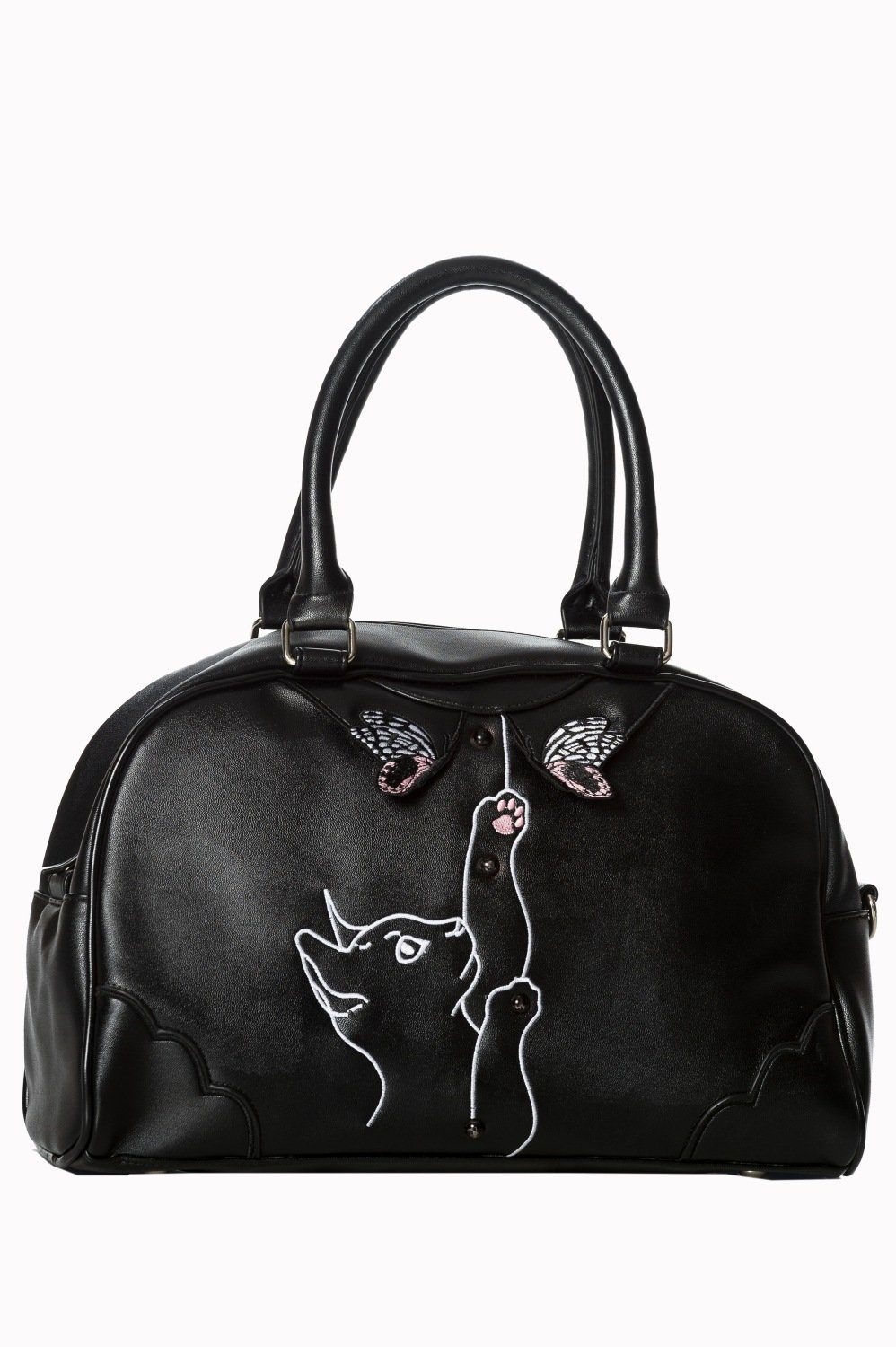 Banned Schultertasche Meow Bag, Katze Stickerei Verstellbarer Schultergurt