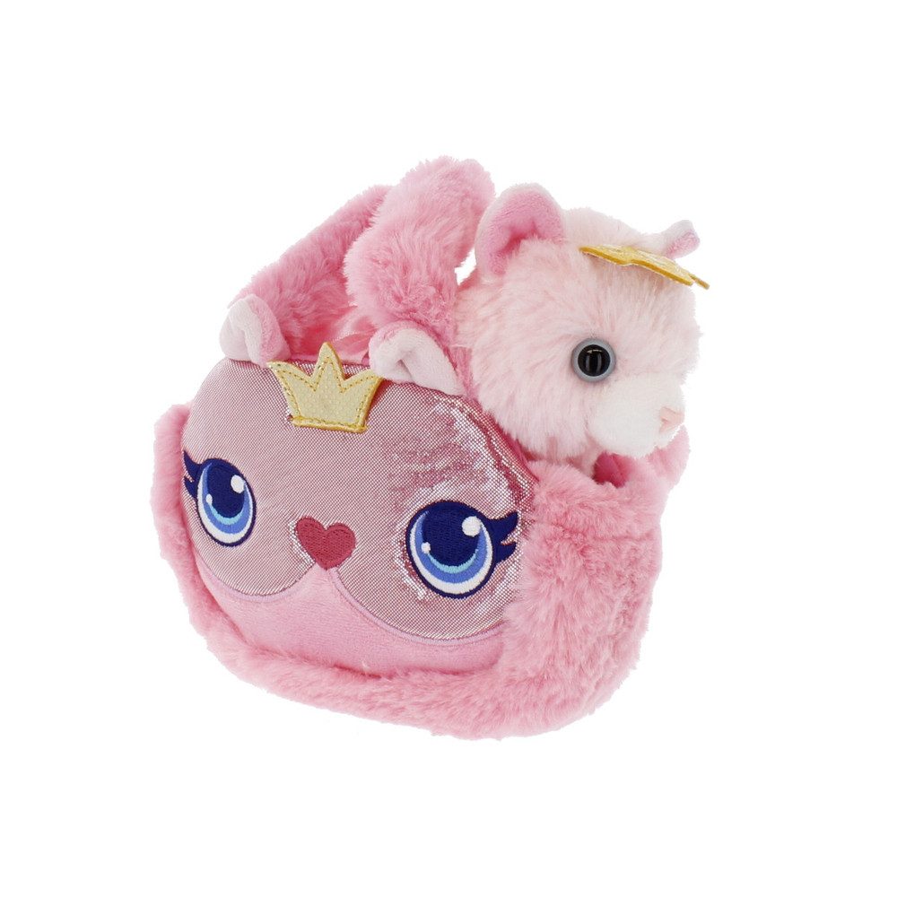Aurora Plüschfigur Plüsch Katze - mit Tasche rosa mit Krone