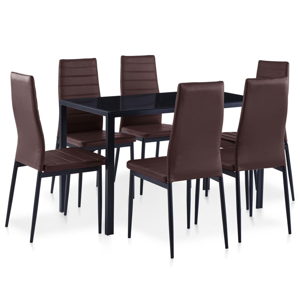 vidaXL Essgruppe 7-tlg. Essgruppe Braun, (6-tlg) günstig online kaufen