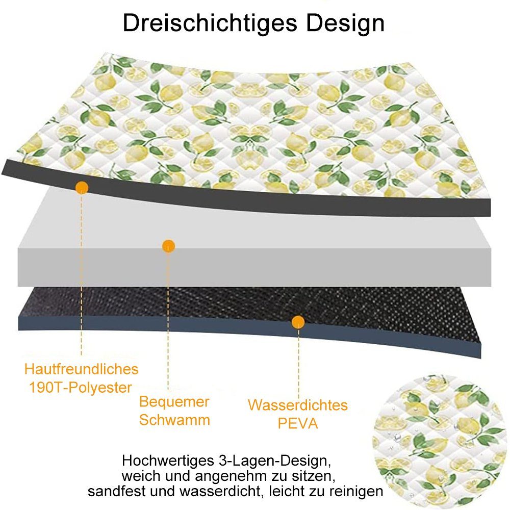 mit Picknickdecke zggzerg Picknickdecke,wasserdicht Tragegriff, 200x200cm Stranddecke Gelb Outdoor