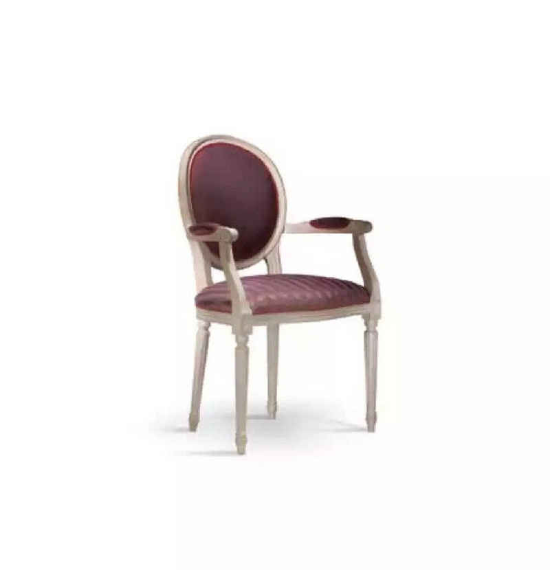 JVmoebel Esszimmerstuhl Luxus Stuhl 1 Sitzer Mit Armlehnen Holz Esszimmer Italienische Design (1 St), Made in Italy