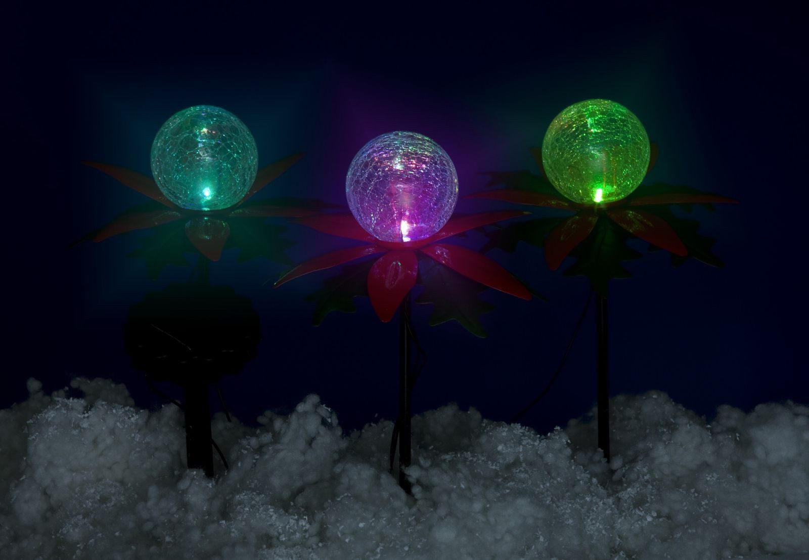 BURI Blumentopf LED Solar Gartendeko Blumenkasten Laterne Solarleuchte Lichterkette