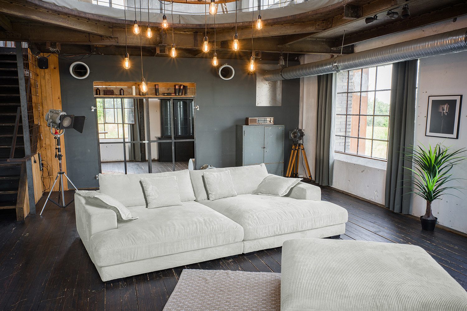 KAWOLA Big-Sofa MADELINE, Couch mit Hocker günstig online kaufen