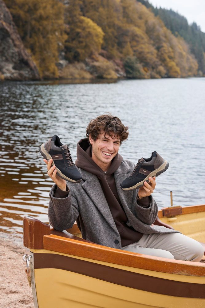 Rieker Sneaker, Freizeitschuh, Outdoorschuh, Schnürschuh mit gepolstertem Schaftrand
